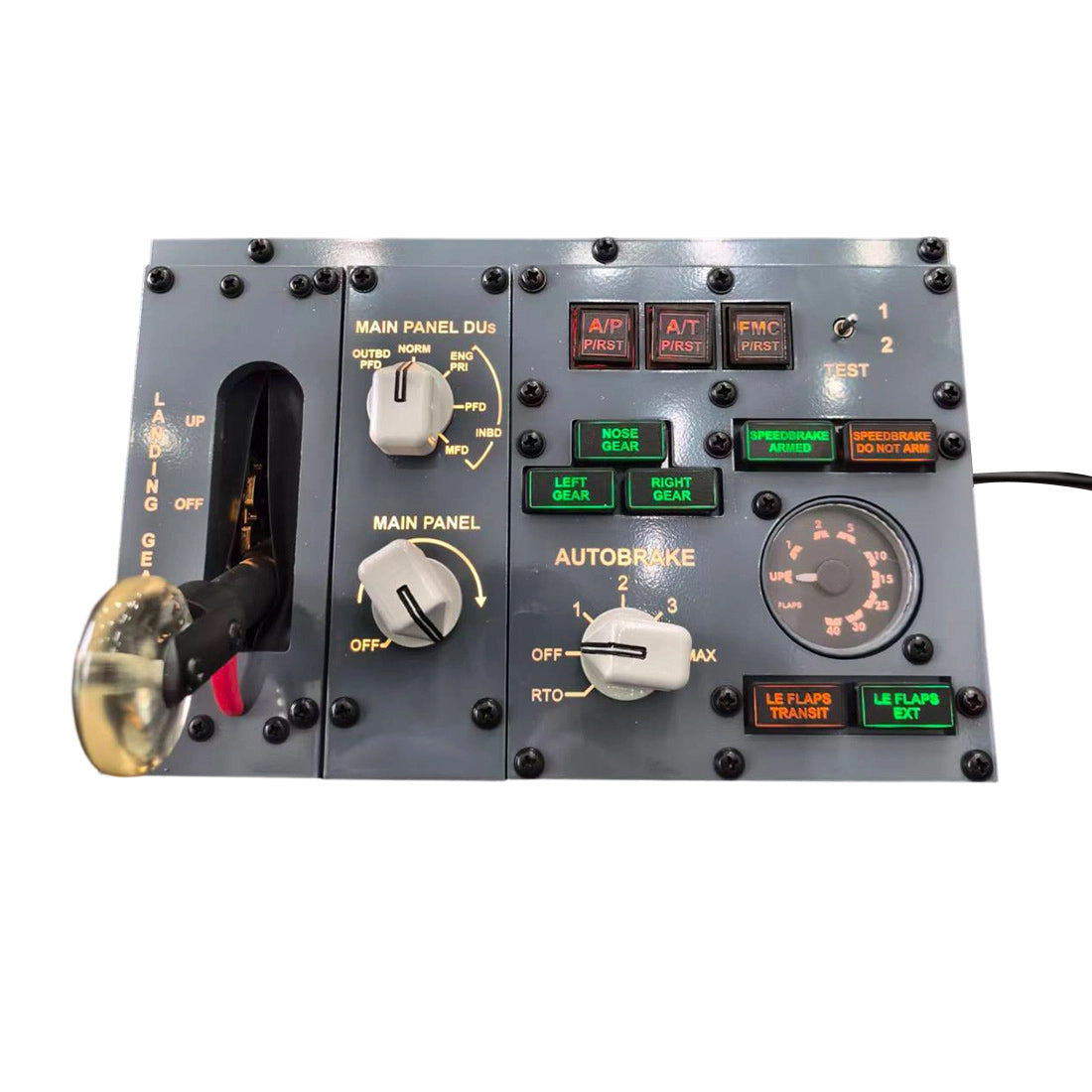 B737 Center MIP Landing Gear and Autobrake Control Panel Flight Simulator Desktop Controller Module for MSFS2020/2024, X-Plane, PMDG737, Zibo737 (Without Display Screen) Razordon