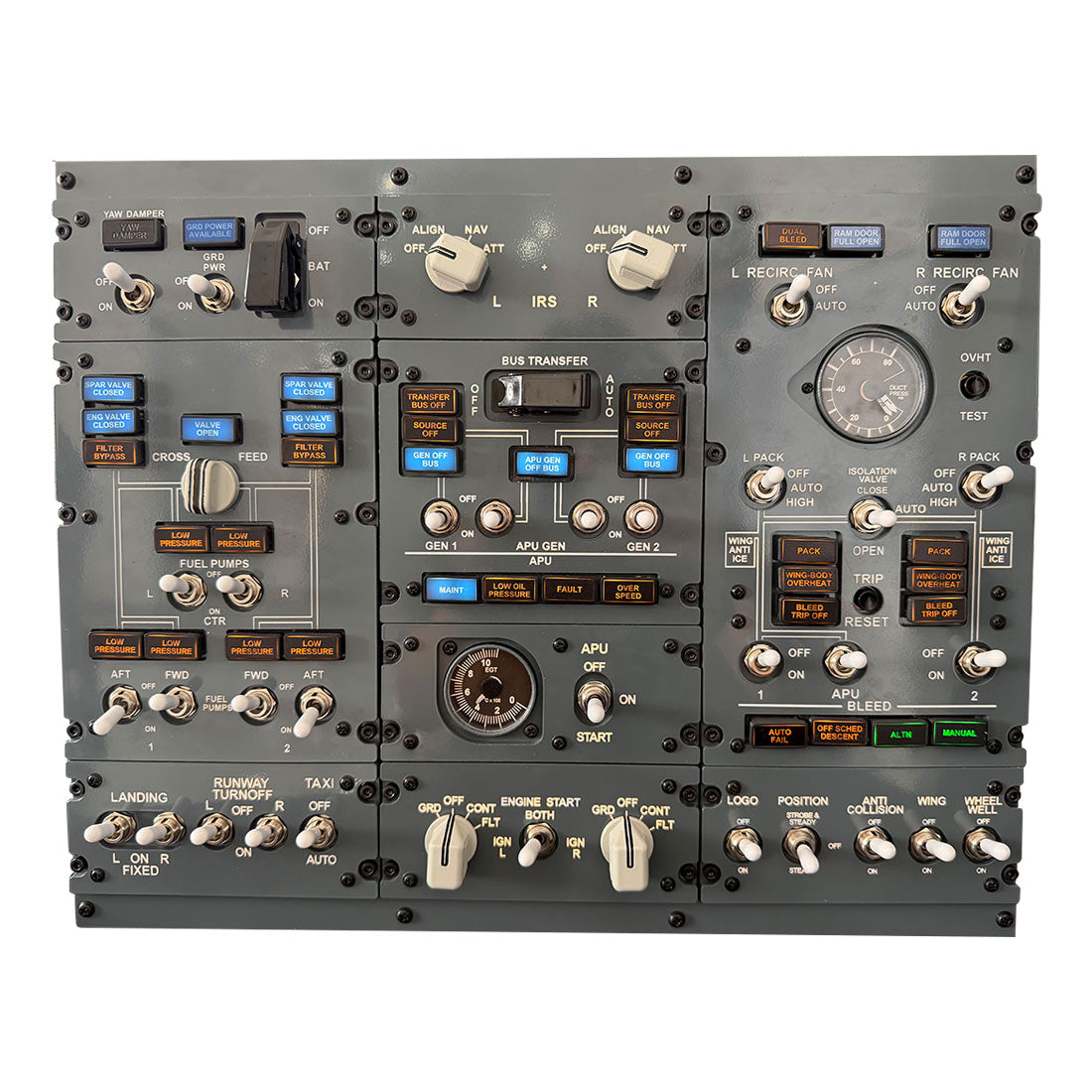 B737 FWD Overhead Flight Simulator Control Panel for MSFS 2020/2024, X-Plane, PMDG737, Zibo737, USB Modular Flight Deck Controller Razordon