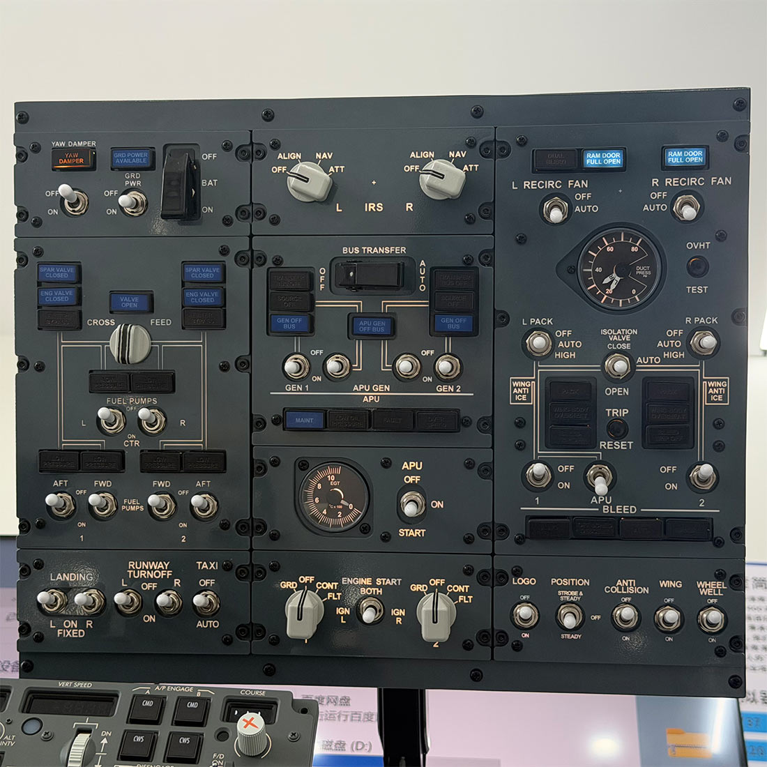 B737 FWD Overhead Flight Simulator Control Panel for MSFS 2020/2024, X-Plane, PMDG737, Zibo737, USB Modular Flight Deck Controller Razordon