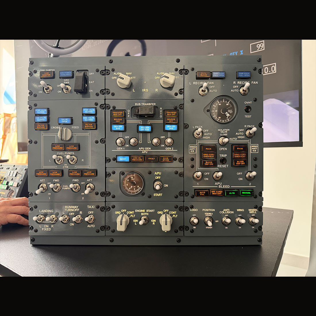 B737 FWD Overhead Flight Simulator Control Panel for MSFS 2020/2024, X-Plane, PMDG737, Zibo737, USB Modular Flight Deck Controller Razordon