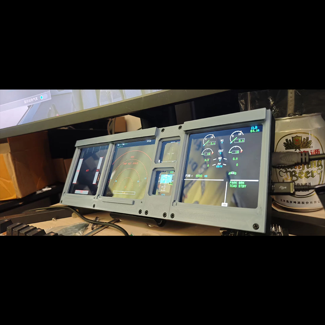 D106 A32X A35X A38X PFD-ND-ECAM-E/WD HOME COCKPIT Panel - RAZORDON