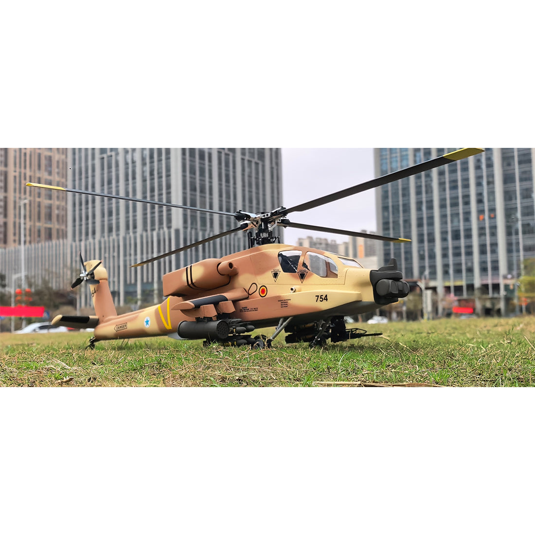 FLISHRC FL500 AH64 Apache 500-Class 2.4GHz 6CH Scale RC Helicopter with L7 Flight Controller, 4-Mode GPS Positioning, Realistic Cockpit – RTF Remote Control Helicopter