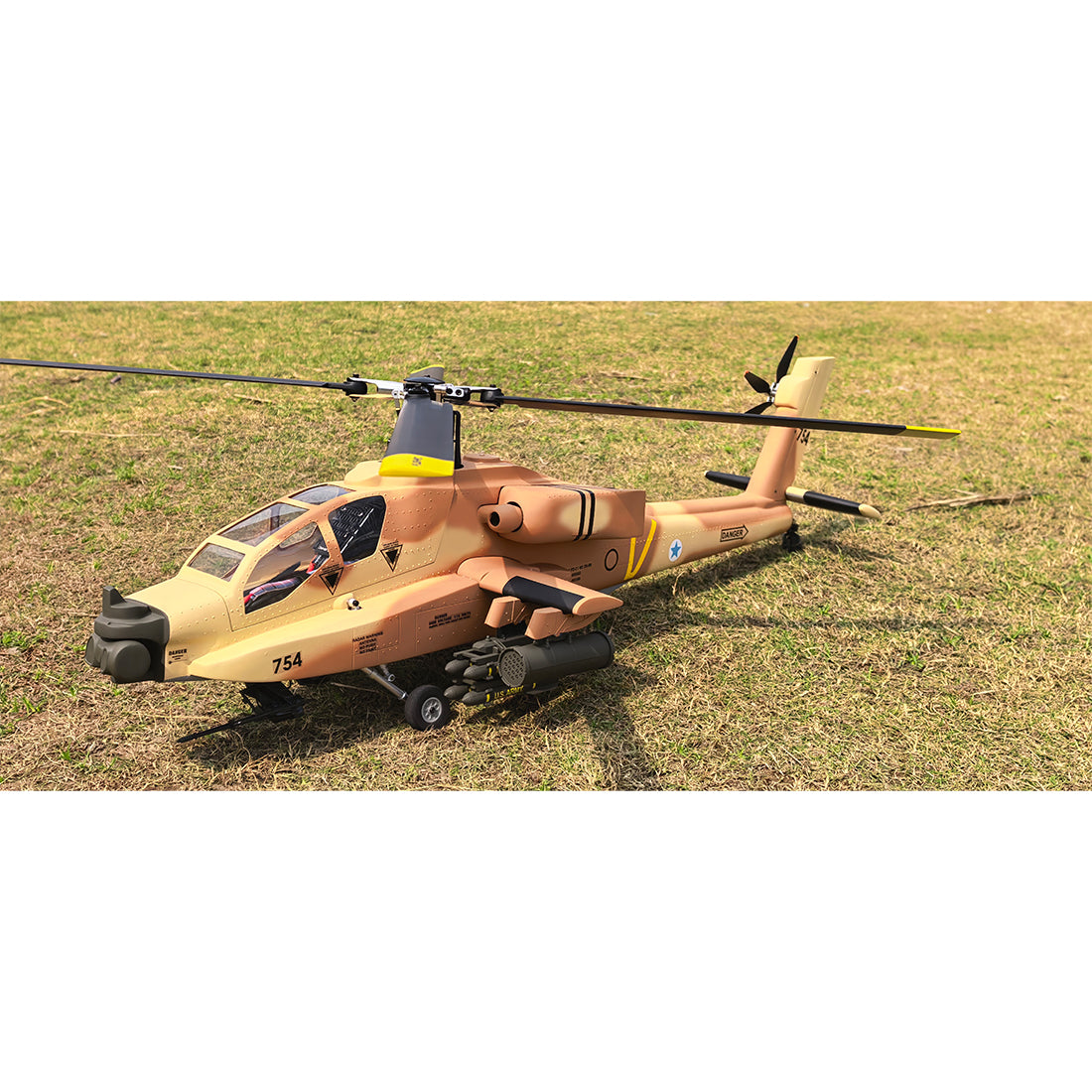 FLISHRC FL500 AH64 Apache 500-Class 2.4GHz 6CH Scale RC Helicopter with L7 Flight Controller, 4-Mode GPS Positioning, Realistic Cockpit – RTF Remote Control Helicopter