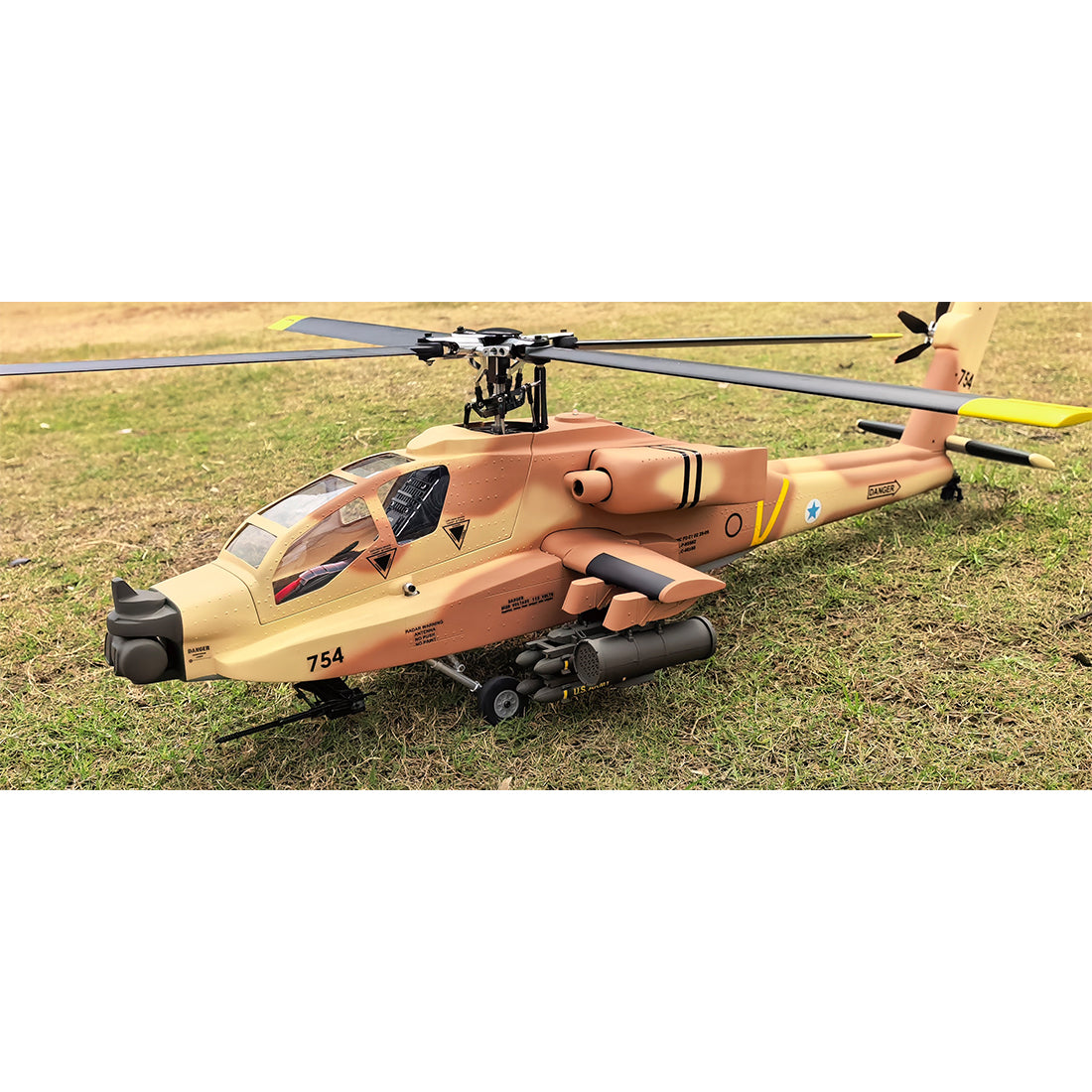 FLISHRC FL500 AH64 Apache 500-Class 2.4GHz 6CH Scale RC Helicopter with L7 Flight Controller, 4-Mode GPS Positioning, Realistic Cockpit – RTF Remote Control Helicopter