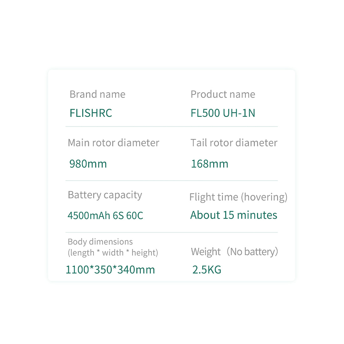 FLISHRC FL500 UH-1N Twin Huey 500-Class 2.4G 6CH Scale RC Helicopter  - RAZORDON