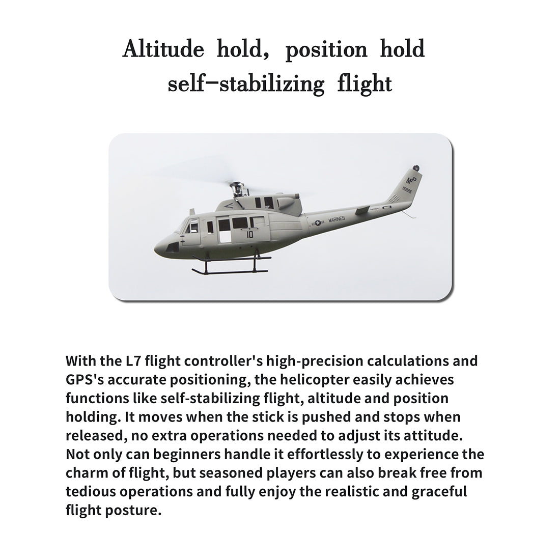 FLISHRC FL500 UH-1N Twin Huey 500-Class 2.4G 6CH Scale RC Helicopter  - RAZORDON