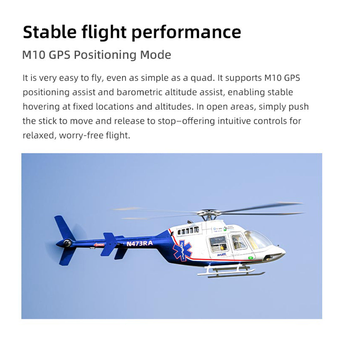 FLYWING BELL-407 2.4G 6CH 470-Class Quick-Release 4-Rotor Scale RC Helicopter - RAZORDON