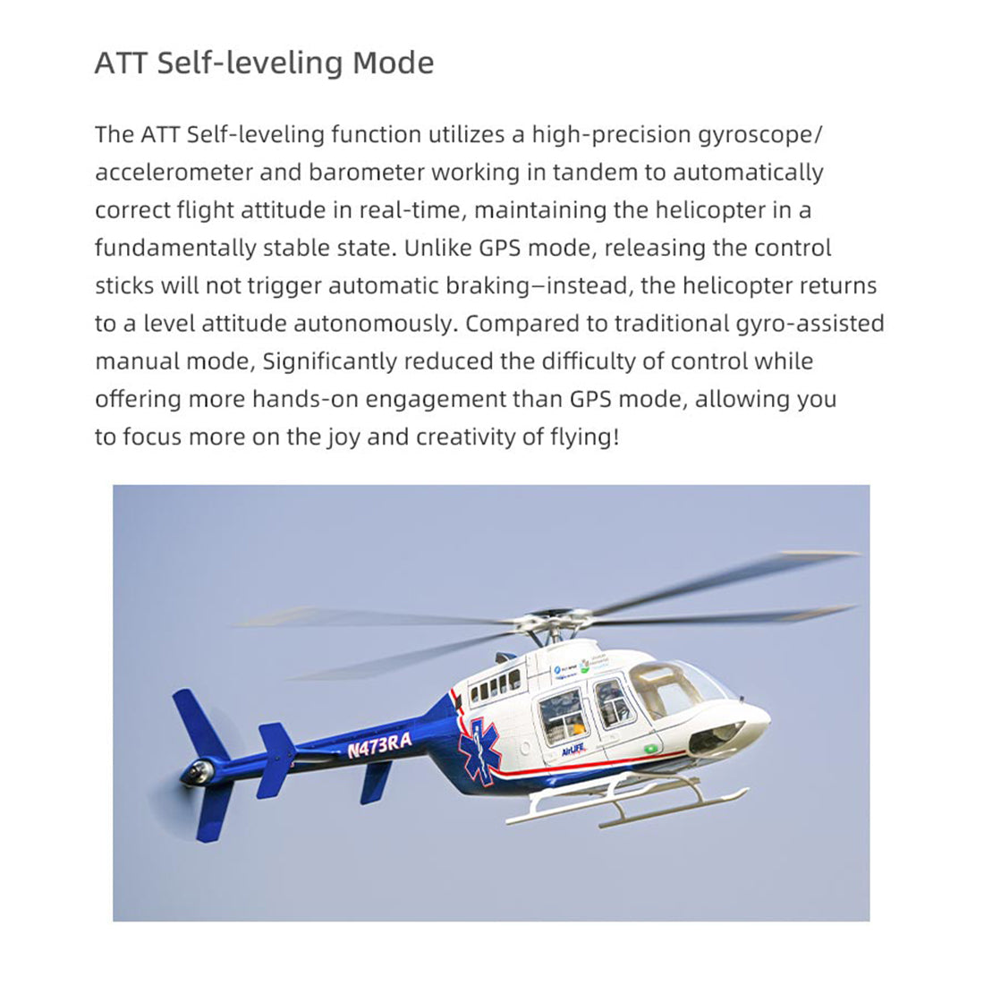 FLYWING BELL-407 2.4G 6CH 470-Class Quick-Release 4-Rotor Scale RC Helicopter - RAZORDON