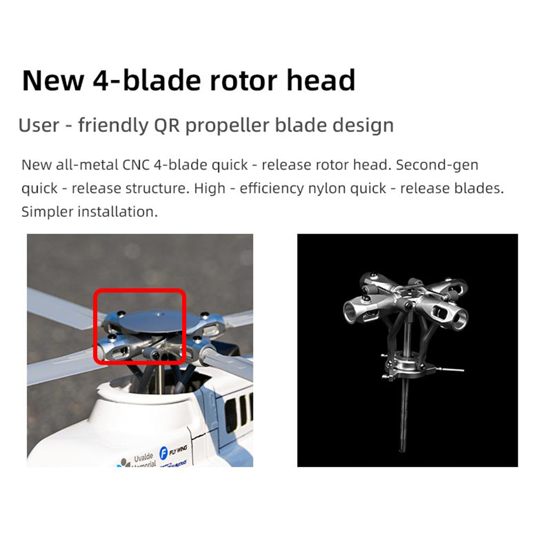FLYWING BELL-407 2.4G 6CH 470-Class Quick-Release 4-Rotor Scale RC Helicopter - RAZORDON
