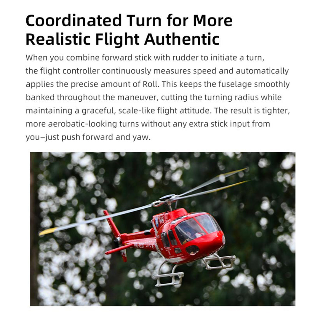 FLYWING Eurocopter AS350 2.4G 6CH 470-Class Quick-Release 3-Rotor Scale RC Helicopter Model with ACE Flight Controller, GPS Positioning & Left/Right-Hand Control RTF