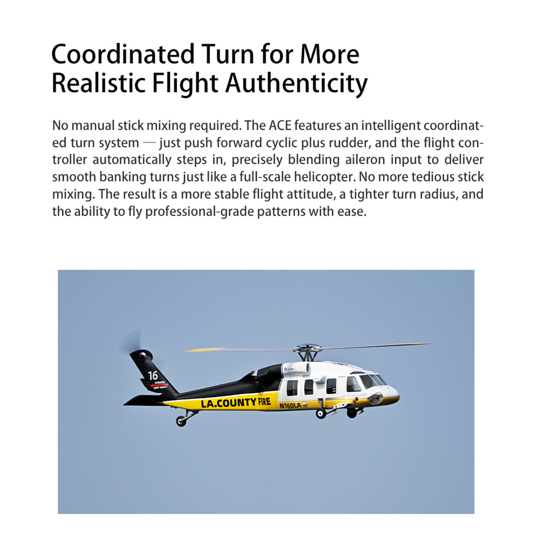 FLYWING UH-60L Black Hawk 470-Class RC Helicopter, 2.4GHz 6CH Scale Military Helicopter with ACE Flight Controller, GPS Positioning & Quick-Release Blades, RTF
