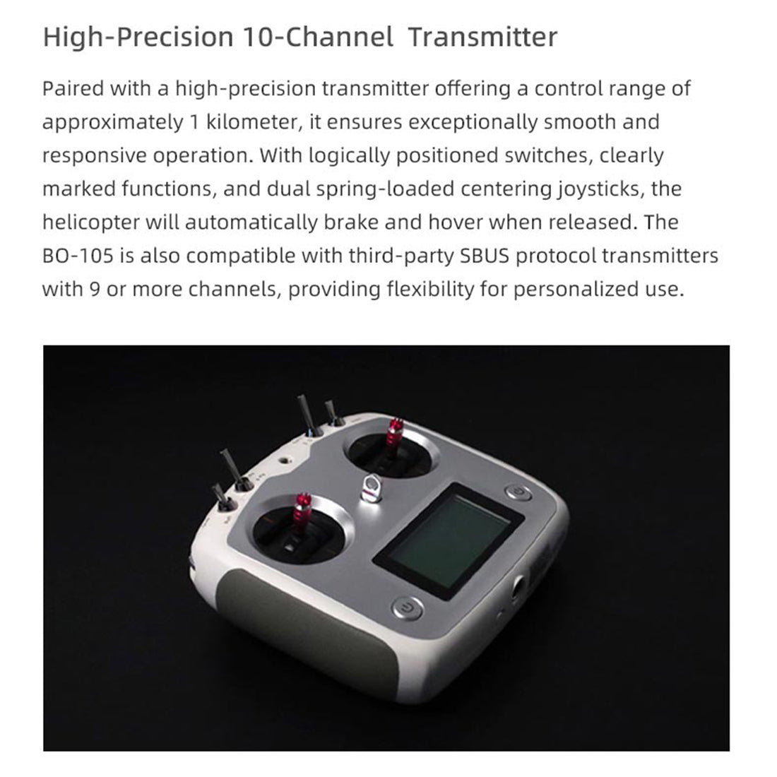 FLYWING BO105 2.4G 6CH 470-Class Quik-Release 4-Rotor Scale RC Military Helicopter - RAZORDON