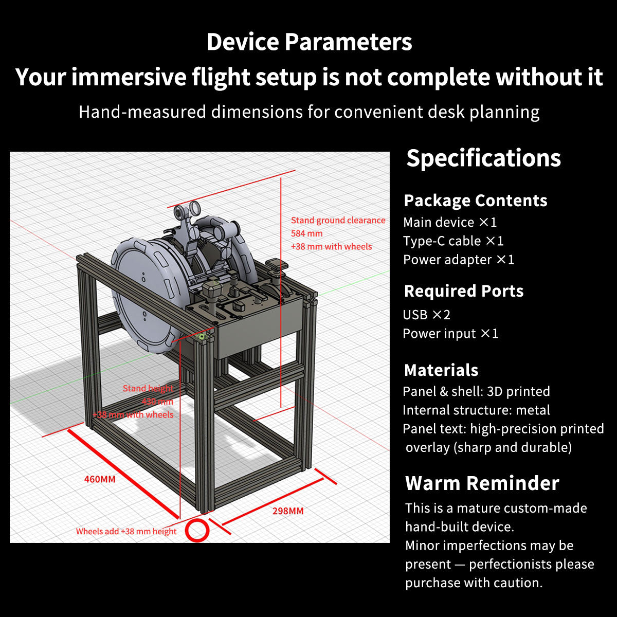 Hoowalt D107 V2 Metal Plate Lever Head Version A32X A31X A19X Motorized Throttle COCKPIT Panel - RAZORDON