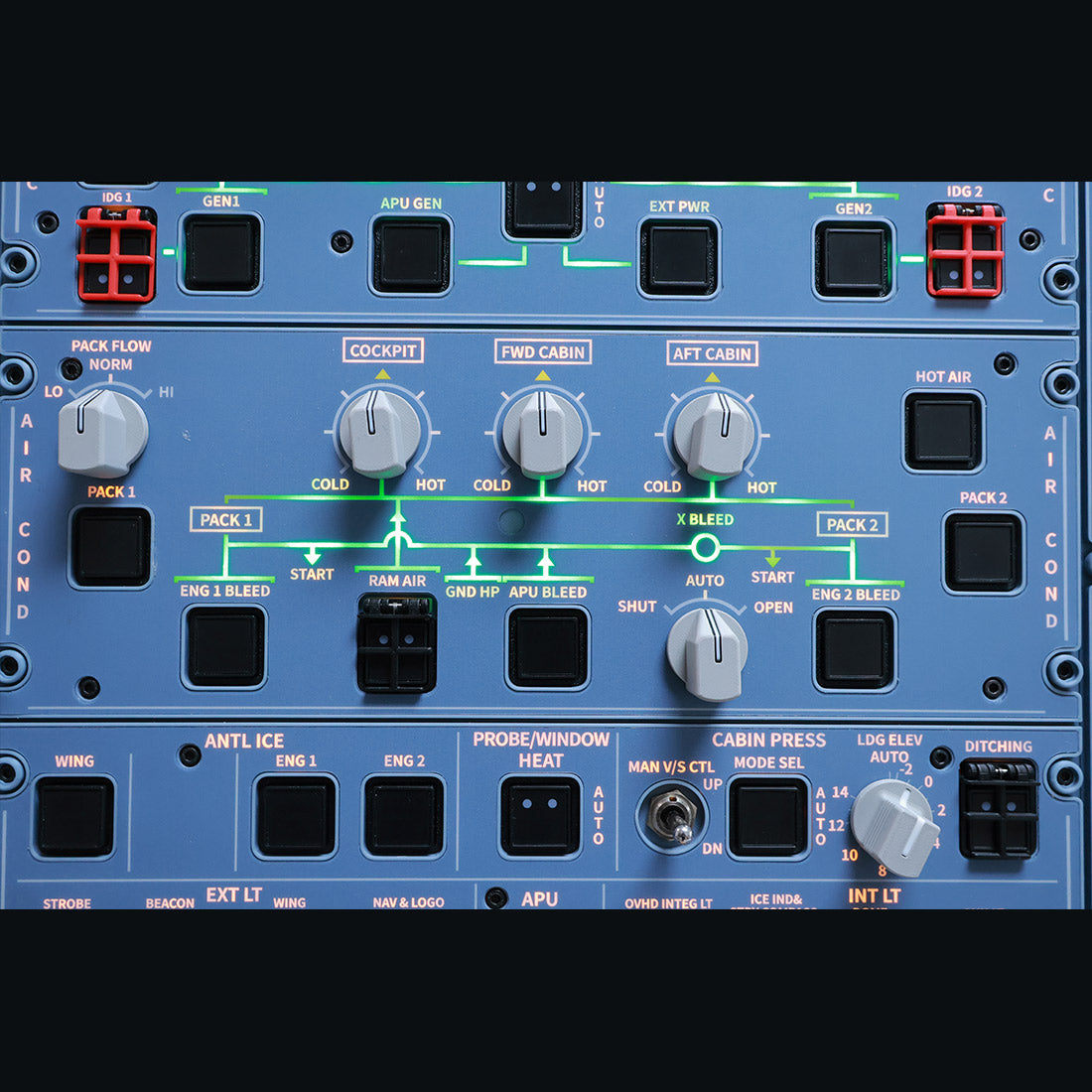 Hoowalt D111 A32X 1/1 Scale Light OVHD OVERHEAD Panel - RAZORDON