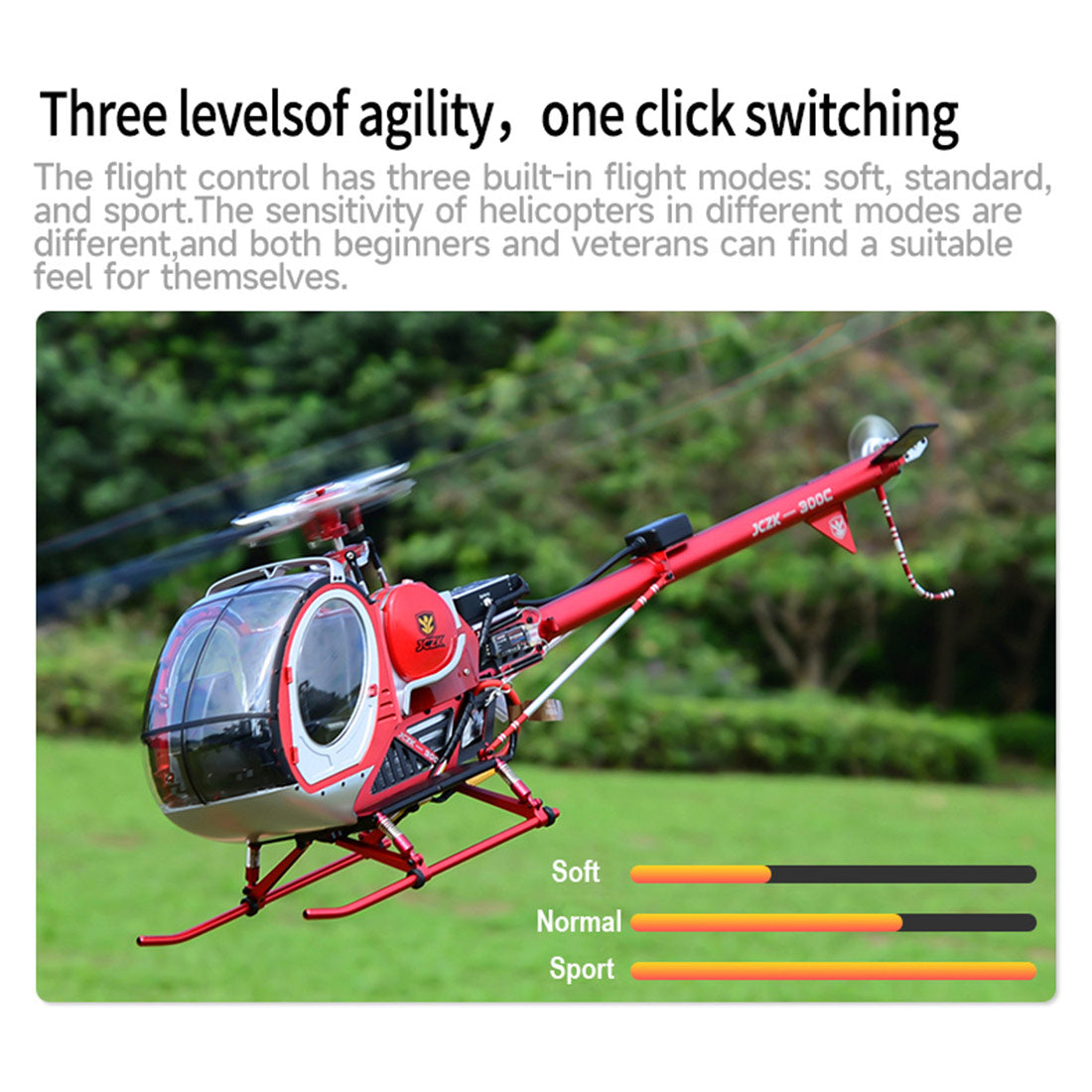 JCZK 300C PRO 2.4G 3-Blade Flybarless Alloy Realistic RC Helicopter Model with H1 PRO Flight Controller, GPS Positioning, Auto-Hover & One-Key Return(RTF Version)