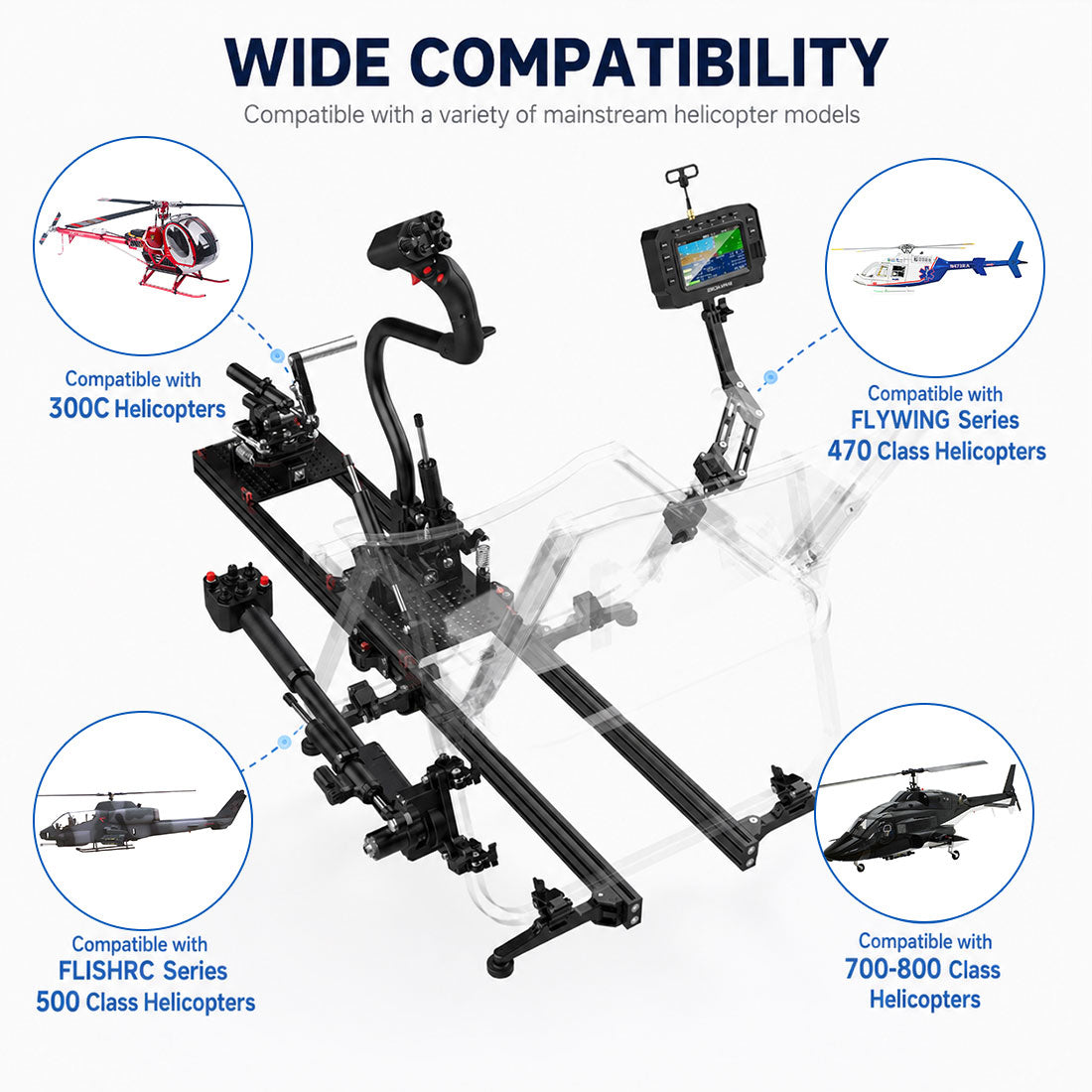 RAZORDON H17 RC Helicopter Cockpit Controller – 17-Channel ELRS Flight Simulator with CNC Metal Frame
