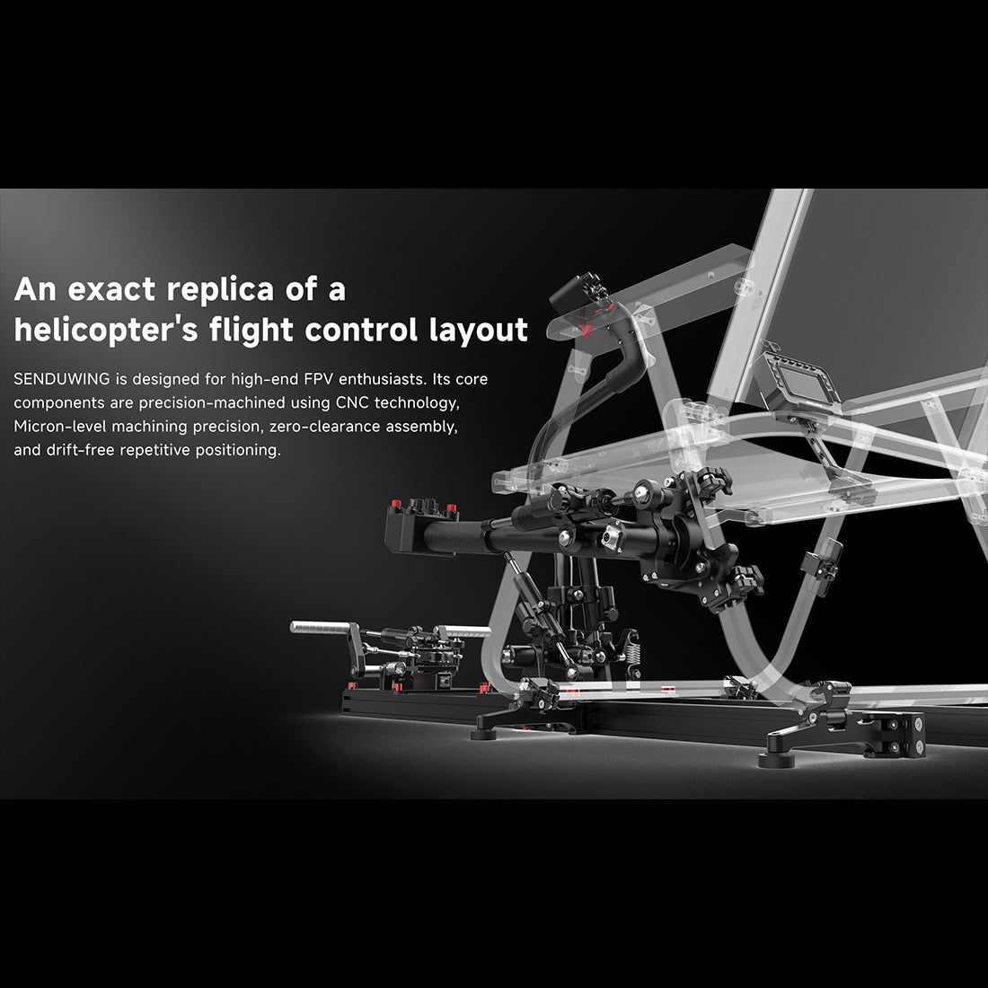 RAZORDON H17 RC Helicopter Cockpit Controller – 17-Channel ELRS Flight Simulator with CNC Metal Frame