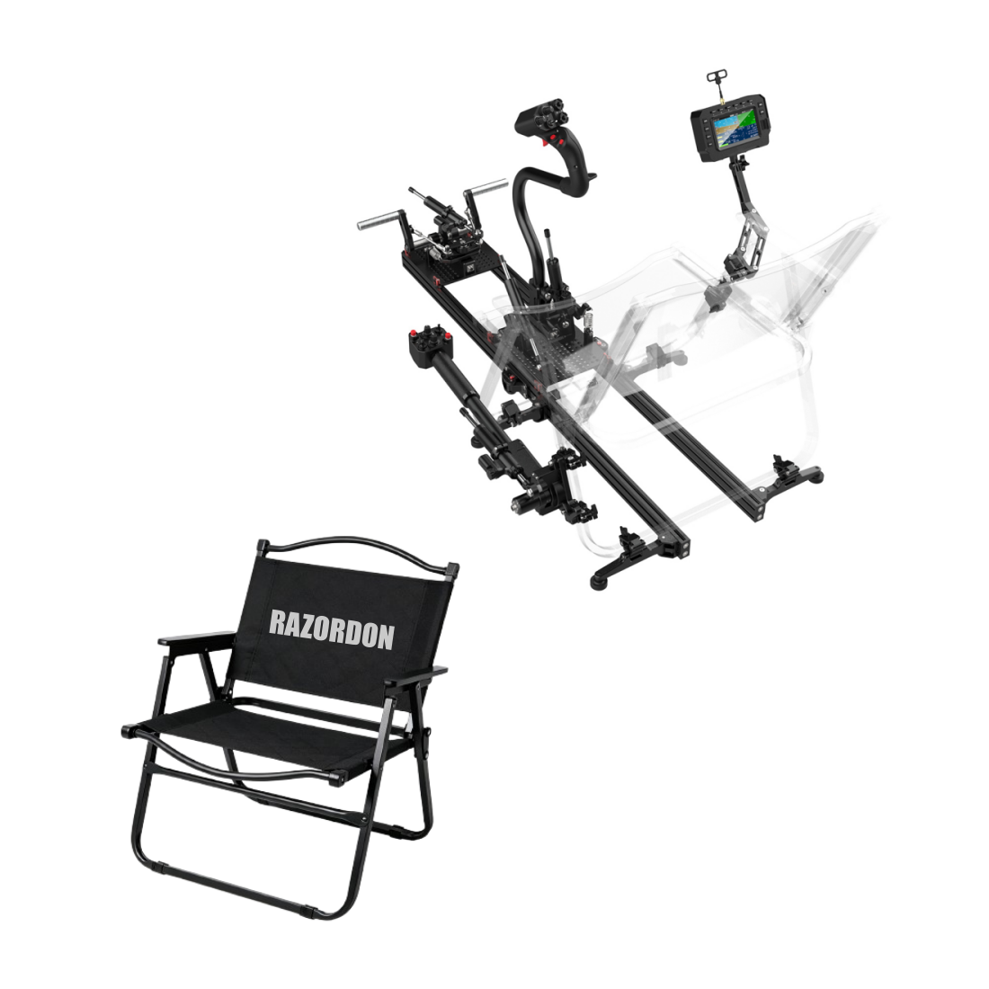 RAZORDON H17 RC Helicopter Cockpit Controller – 17-Channel ELRS Flight Simulator with CNC Metal Frame