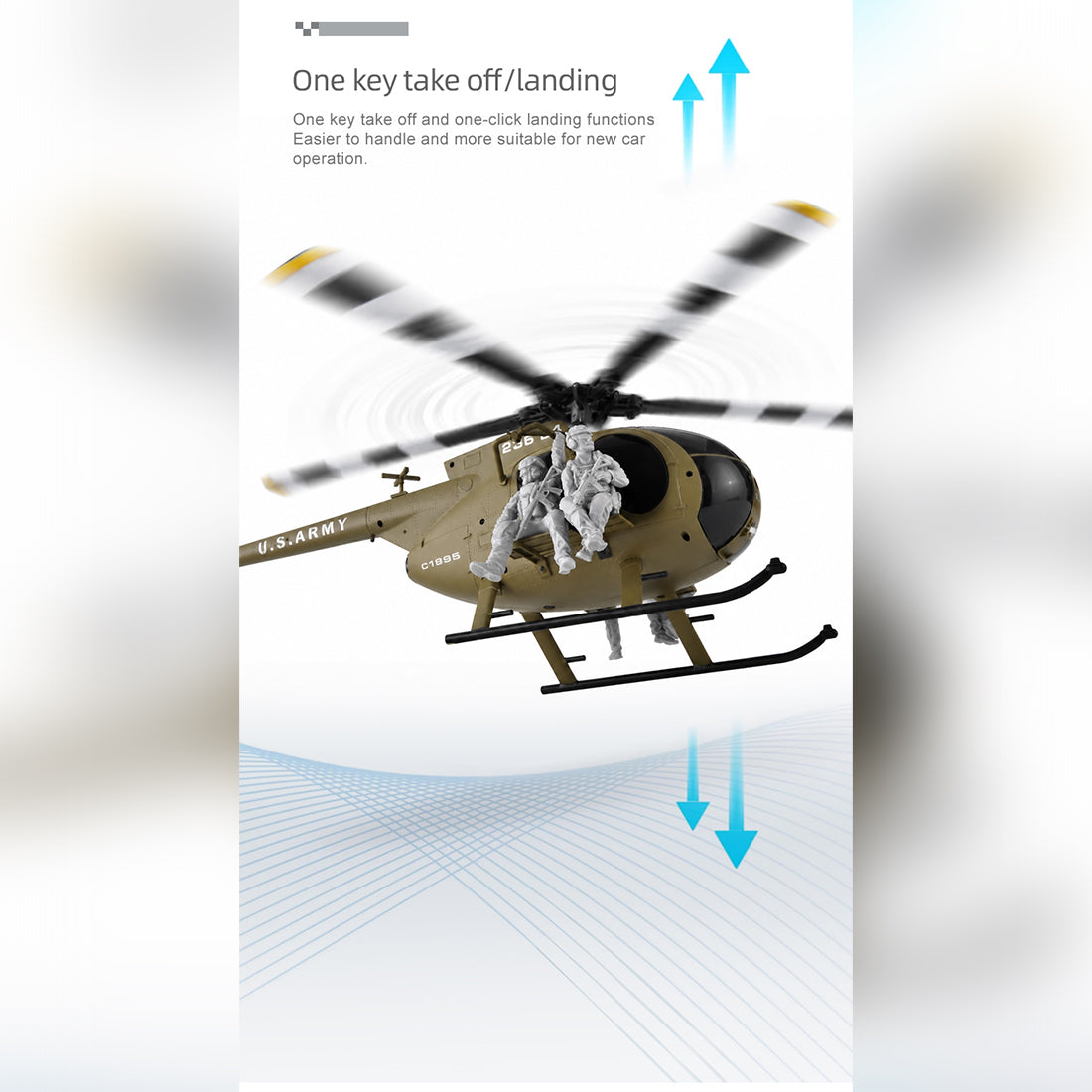 RC ERA C189S MD500 1/28 Scale 6CH RC Helicopter – Flybarless Military Helicopter with Optical Flow, Altitude Hold & Brushless Motors