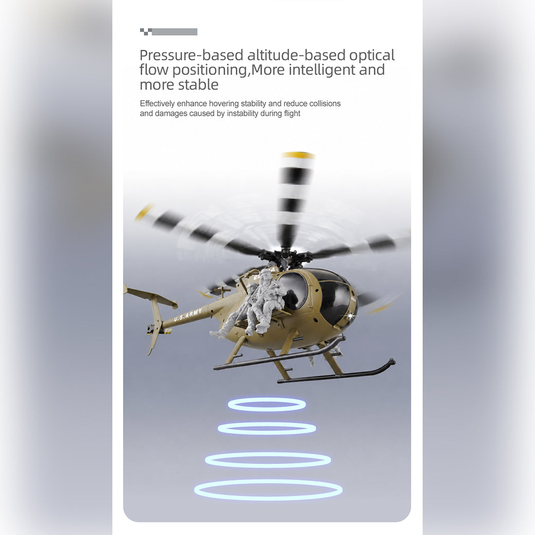 RC ERA C189S MD500 1/28 Scale 6CH RC Helicopter – Flybarless Military Helicopter with Optical Flow, Altitude Hold & Brushless Motors