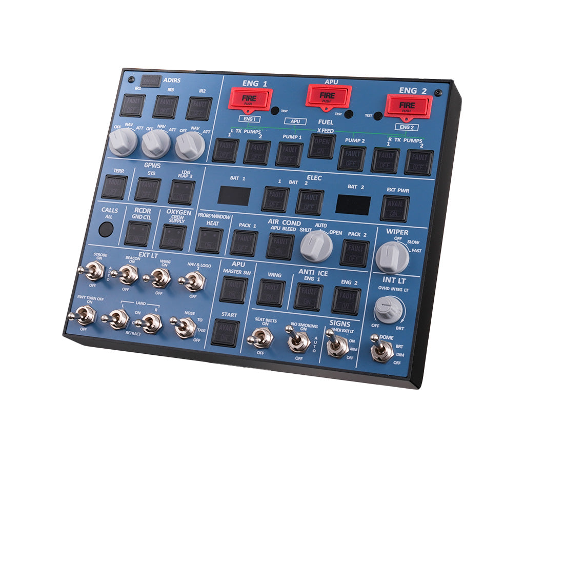 Rowsfire A107 V3.1 A32X MAX Light OVHD OVERHEAD Panel for MSFS 2020/2024 (Backlit+Metal Housing+Tactile Switches Edition) - Compatible with FENIX A32X, FBW A32X - Windows Flight Sim Home Cockpit