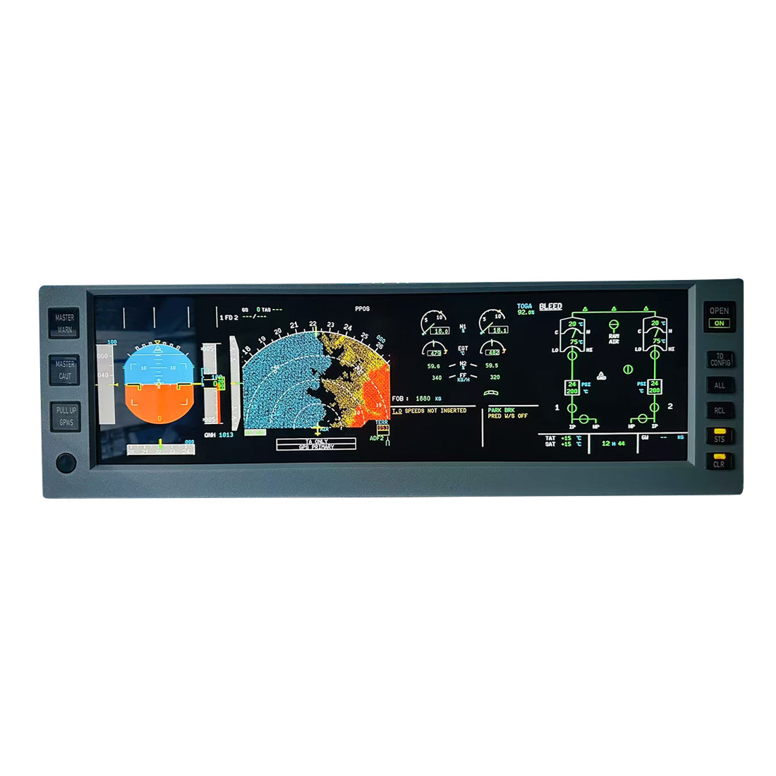 Rowsfire A108 A32X/A35X/A38X PFD ND ECAM EWD 4-in-1 Flight Display Panel - RAZORDON