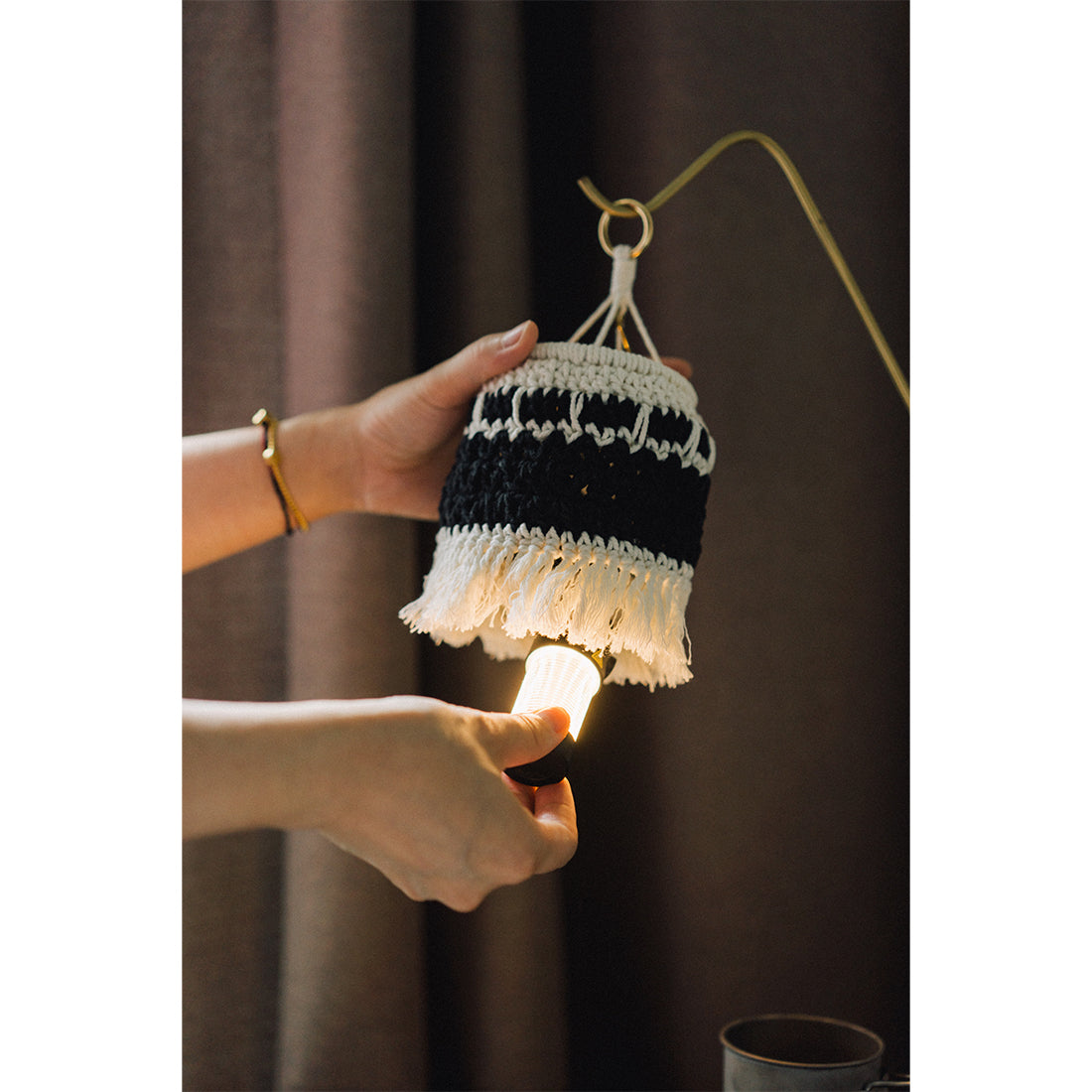 Wild Plan Handmade Crochet Lamp Shade for Goal Zero Lanterns Bohemian Macrame Cover for Outdoor Camping and Home Decor Souvenir