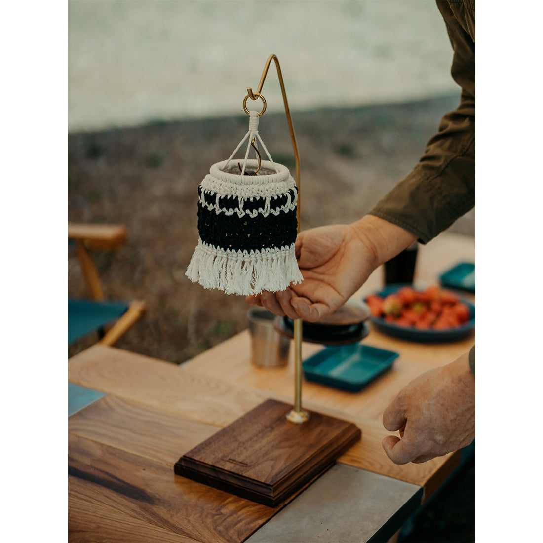 Wild Plan Handmade Crochet Lamp Shade for Goal Zero Lanterns Bohemian Macrame Cover for Outdoor Camping and Home Decor Souvenir