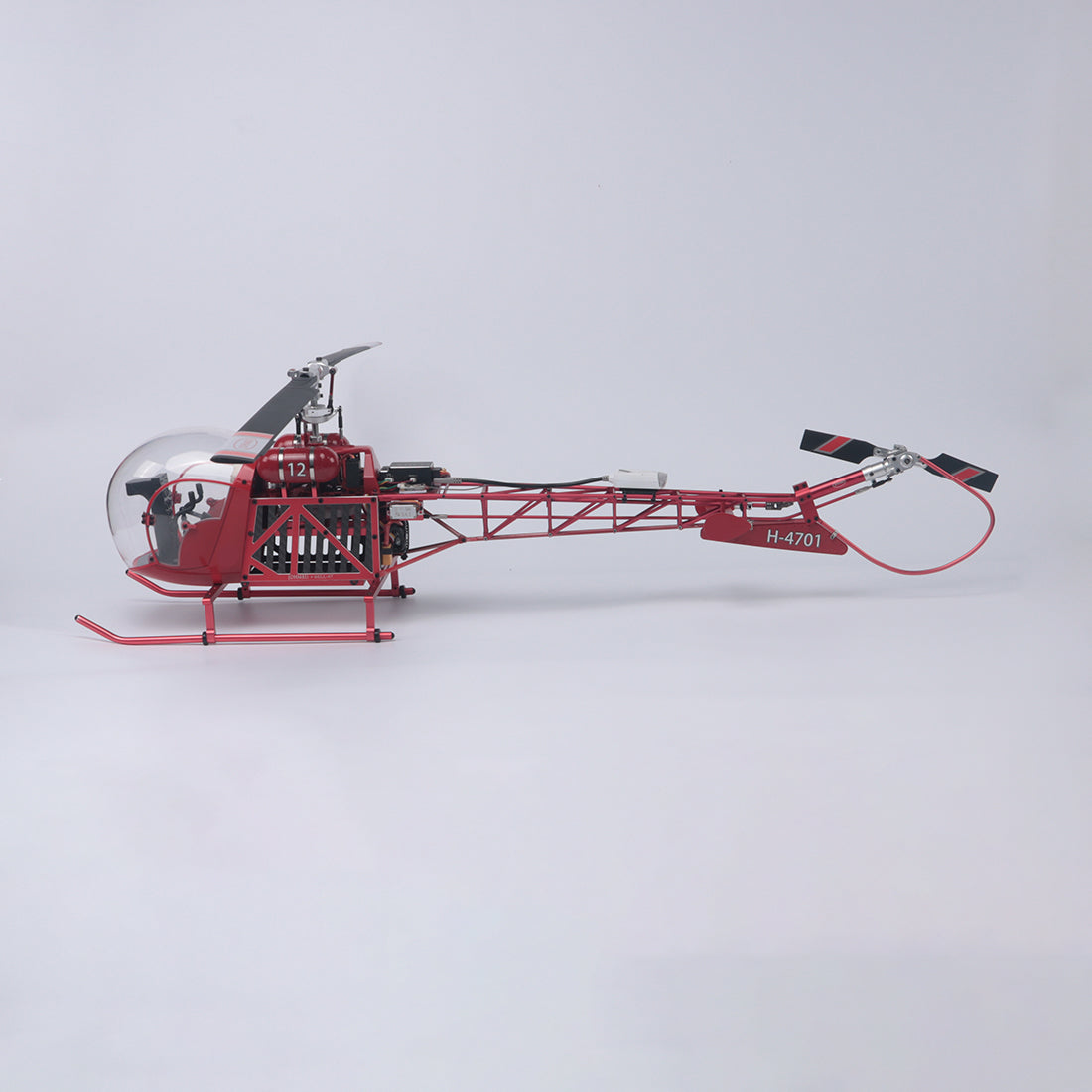 WOLFBUSH BELL-47 450-Class Scale RC Helicopter – Brushless DFC, Metal Shaft Drive, H1pro Flight Controller, Openable Cockpit, RTF