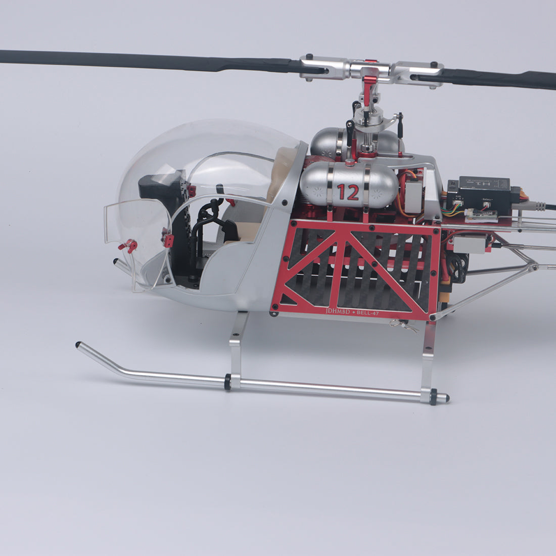 WOLFBUSH BELL-47 450-Class Scale RC Helicopter – Brushless DFC, Metal Shaft Drive, H1pro Flight Controller, Openable Cockpit, RTF