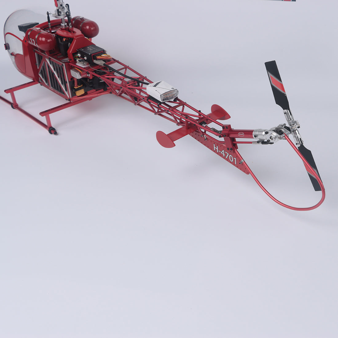 WOLFBUSH BELL-47 450-Class Scale RC Helicopter – Brushless DFC, Metal Shaft Drive, H1pro Flight Controller, Openable Cockpit, RTF