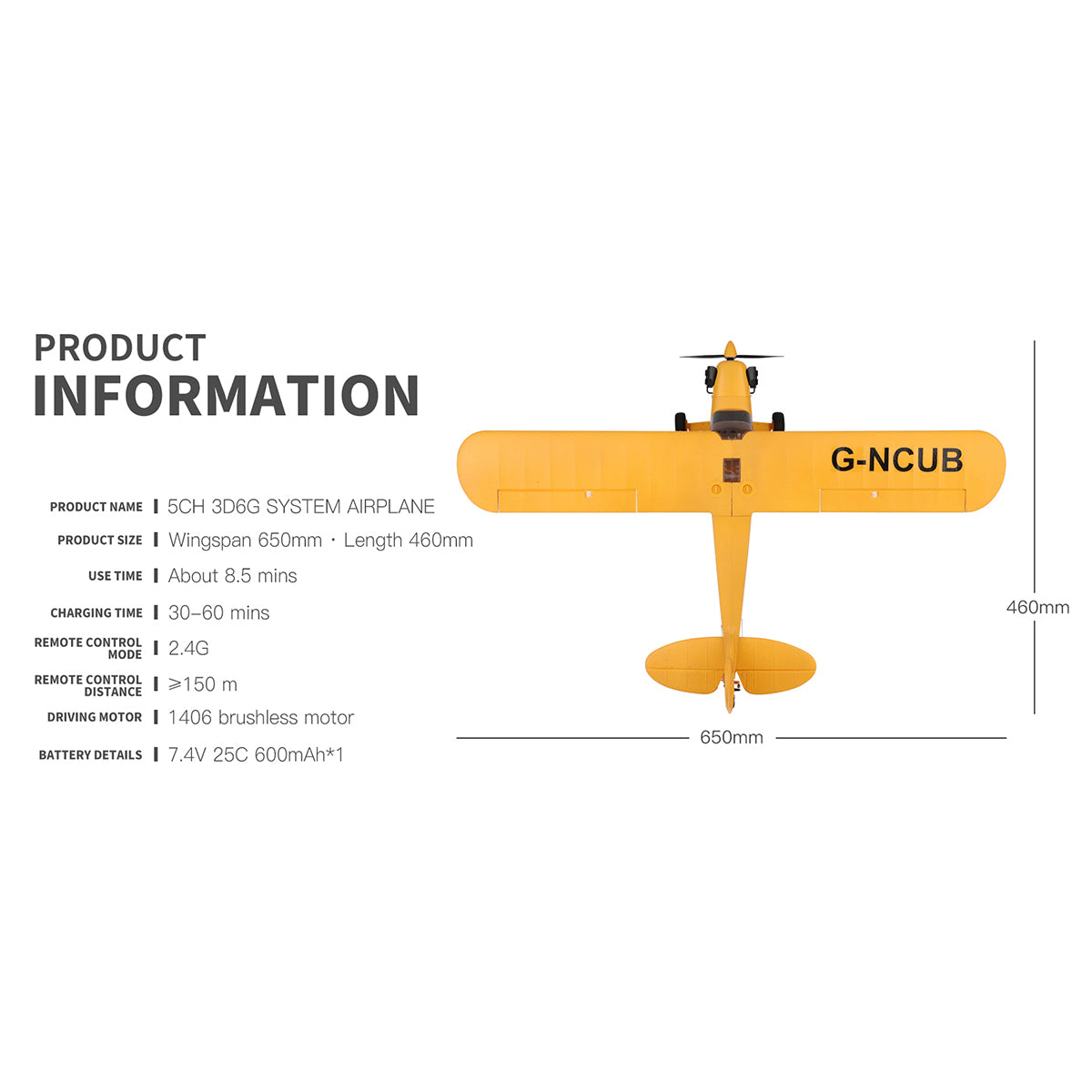XK A160 J3 3D/6G 2.4G 5CH Brushless Scale RC Airplane Model - RAZORDON