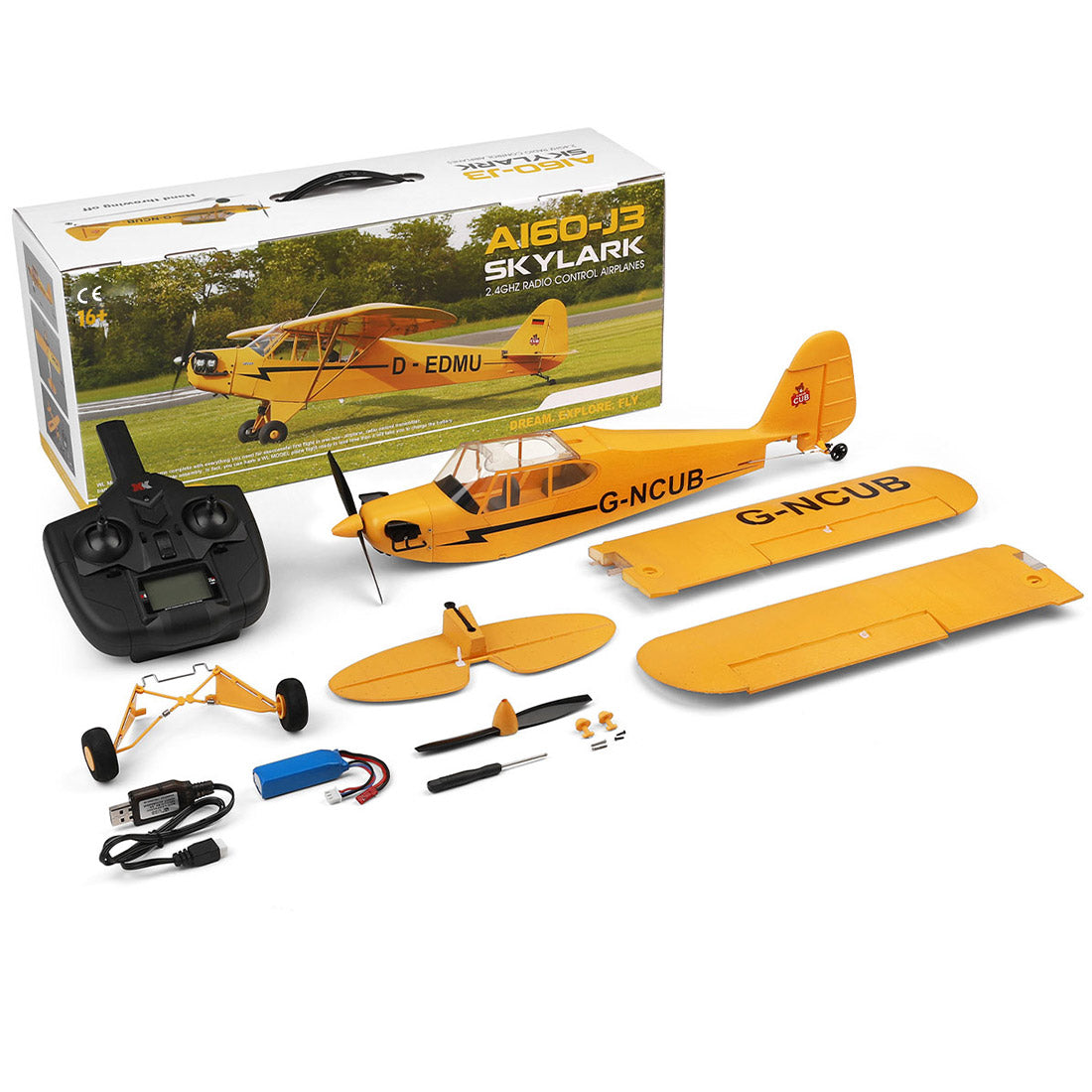 XK A160 J3 3D/6G 2.4G 5CH Brushless Scale RC Airplane Model - RAZORDON