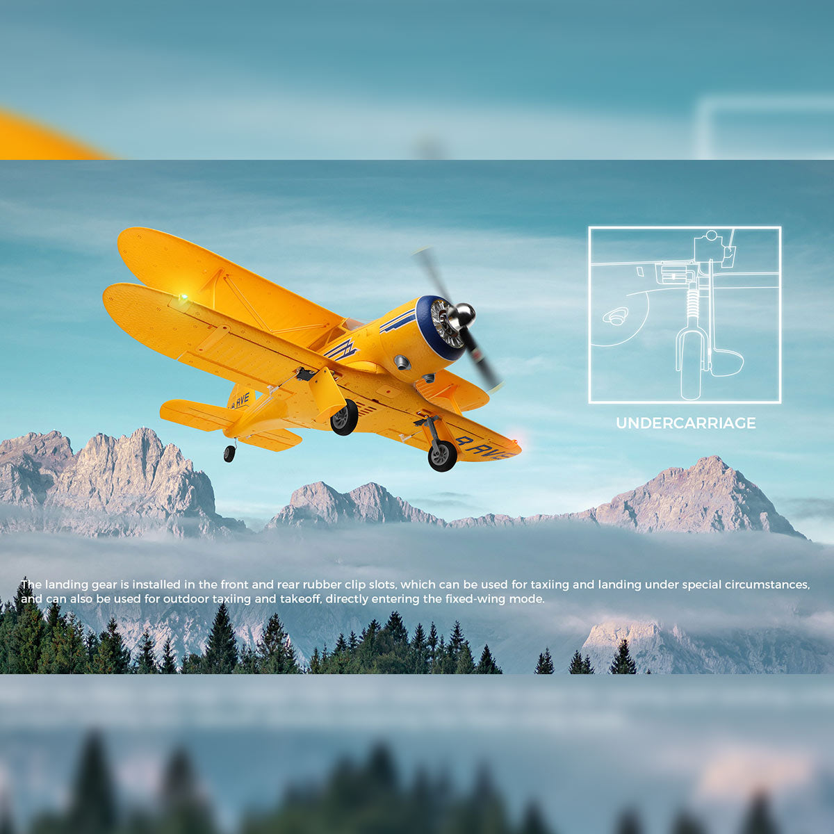 XK A300 Beech D17S Biplane 3D/6G 2.4G 4CH Brushless Scale RC Airplane Model - RAZORDON