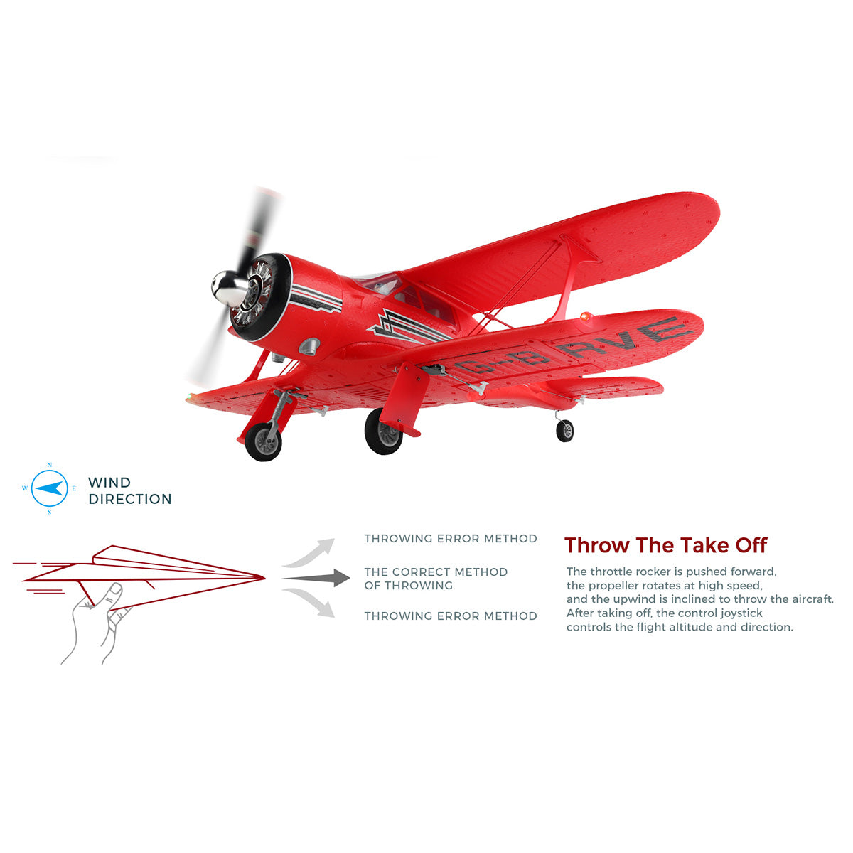 XK A300 Beech D17S Biplane 3D/6G 2.4G 4CH Brushless Scale RC Airplane Model - RAZORDON