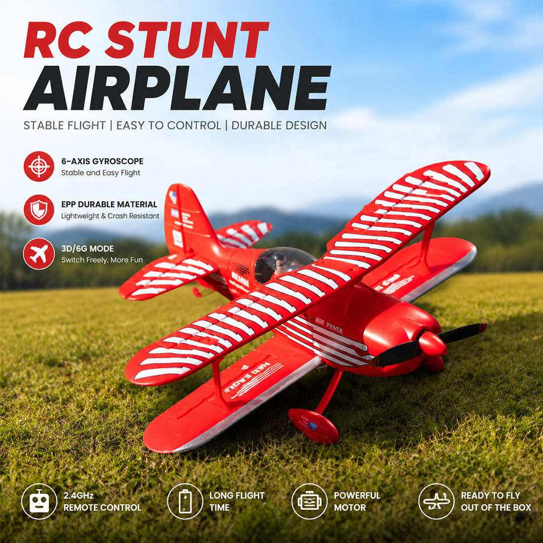 XK A310 Beech D17S RC Fixed-Wing Aircraft 2.4GHz 4CH EPP Scale Biplane – RAZORDON