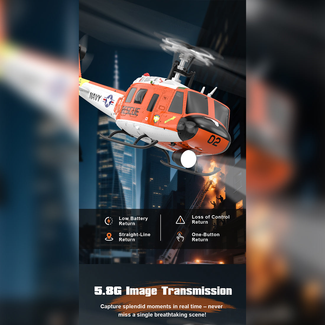 YU XIANG F07H UH-1 Huey RC Helicopter - RAZORDON