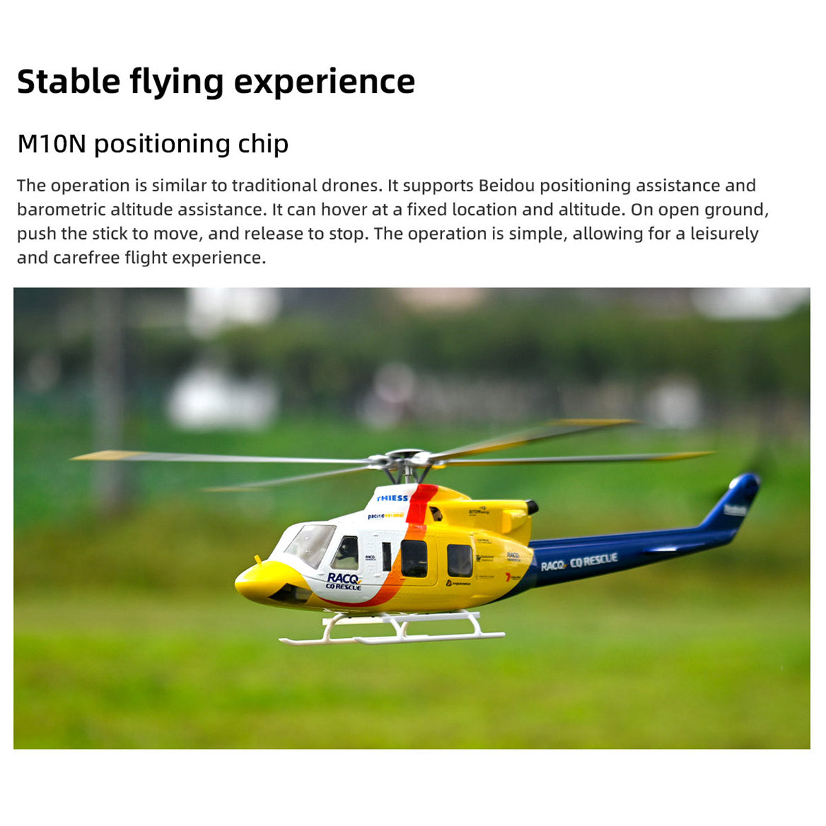 FLYWING BELL-412-V4 470-Class 2.4G 6CH Scale GPS RC Military Helicopter Model - Razordon