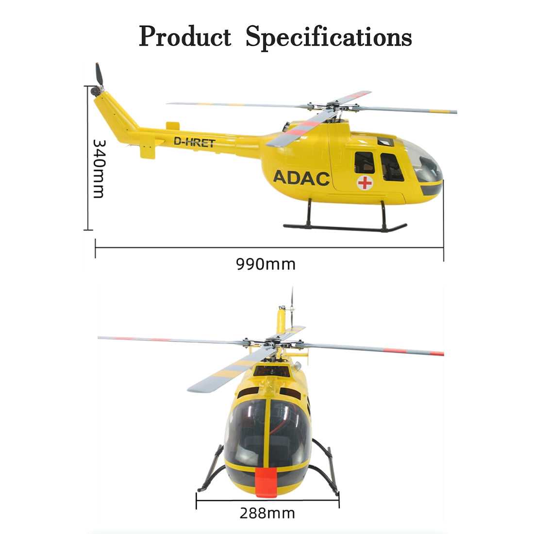 FLISHRC FL500 BO105 500-Class 2.4G 6CH Scale RC Helicopter - RAZORDON