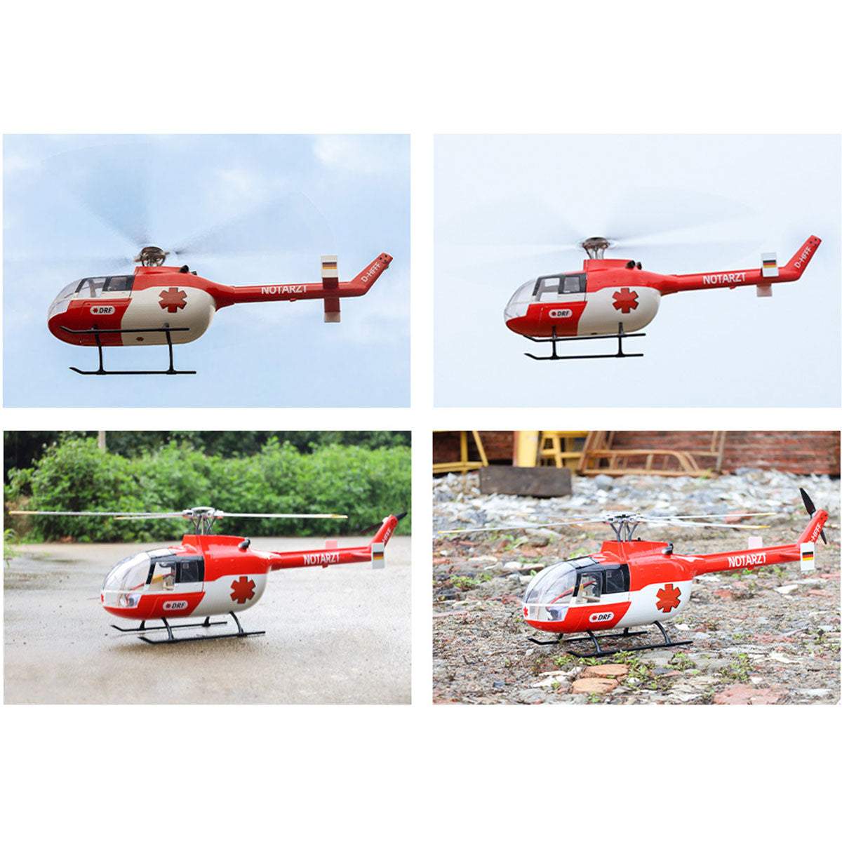 FLYWING BO105 470 Size 2.4G 6CH Civilian RC Helicopter - Maple Leaf - Razordon
