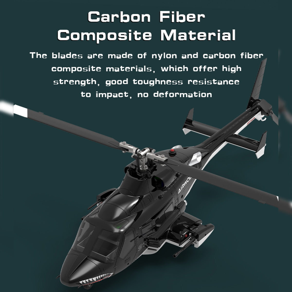 WOLFBUSH AW-911 Airwolf 1/34 Scale 2.4G 9CH Flybarless RC Helicopter Model with 6G/3D Stunt Mode and GPS Positioning Bell222  - Razordon