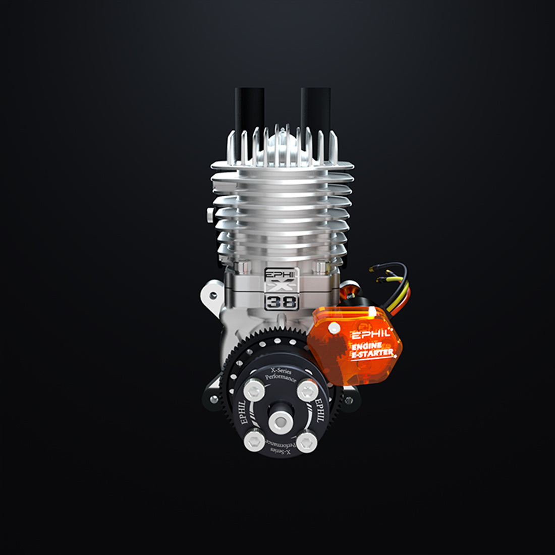 EPHIL XG-38cc-R Pro Electric Starter Two-Stroke Single Cylinder Side Exhaust Gasoline Engine Model for Fixed-Wing Aircraft Models-RAZORDON