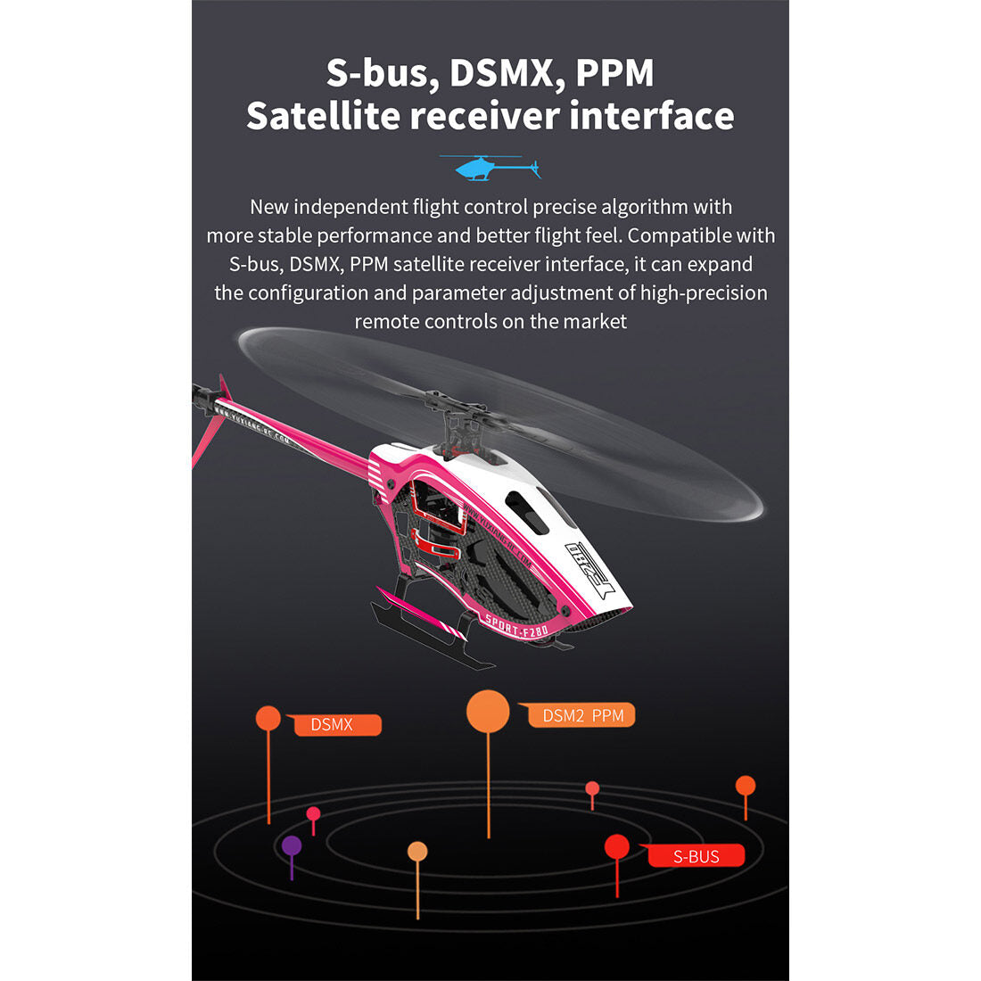 YU XIANG F280 2.4G 6CH RC Brushless Direct Drive 3D/6G Stunt Helicopter RTF Model