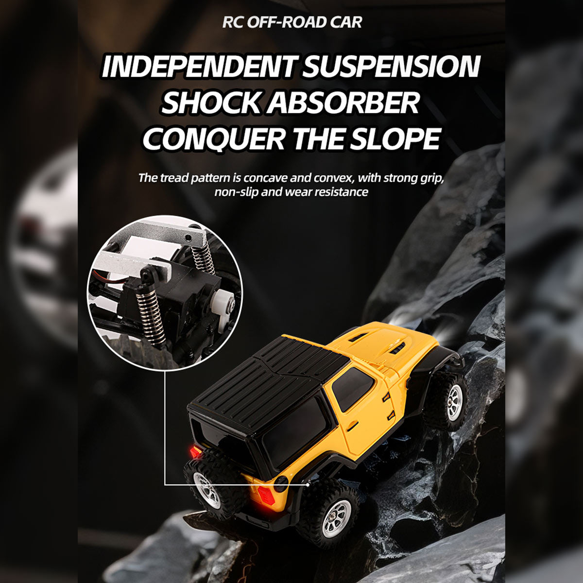 JABAILE 1/36 4WD 2.4G Radio Controlled Off Road Vehicles Mini Crawler Car  - RAZORDON