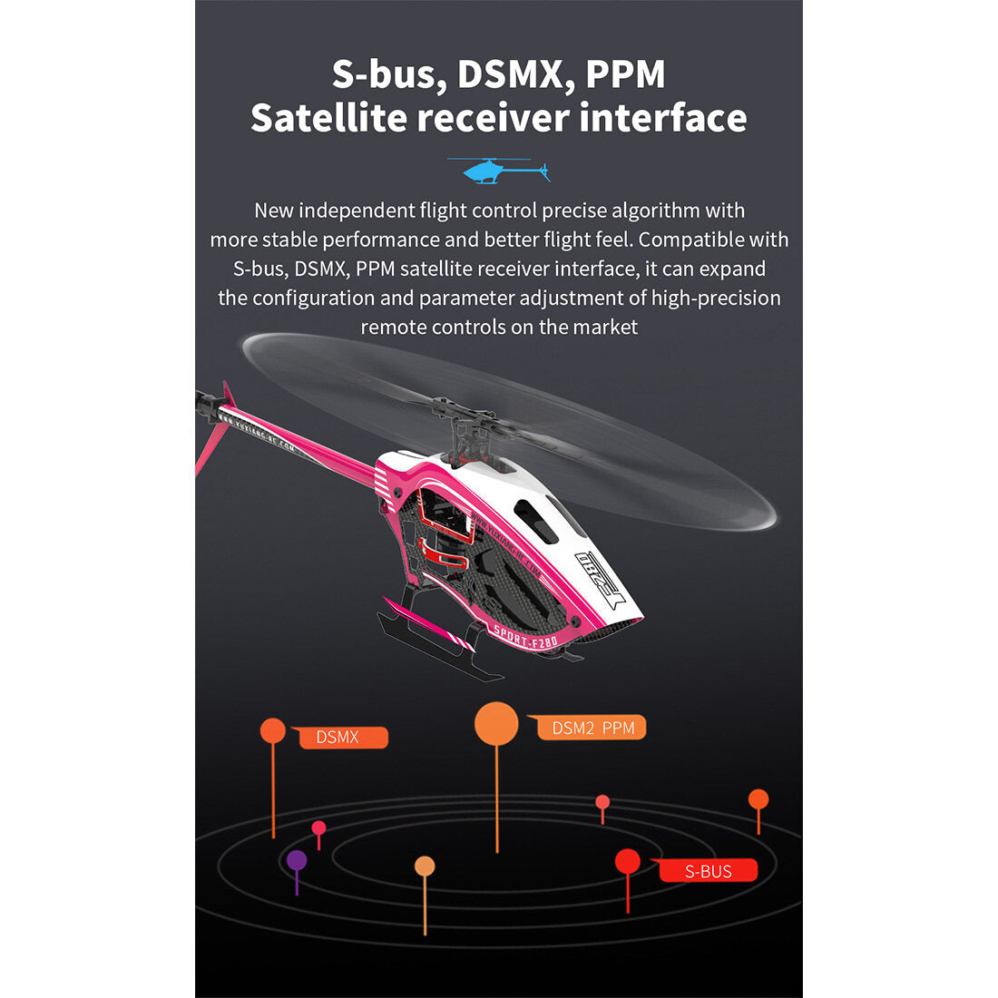 YU XIANG F280 2.4G 6CH RC Brushless Direct Drive 3D/6G Stunt Helicopter RTF Model
