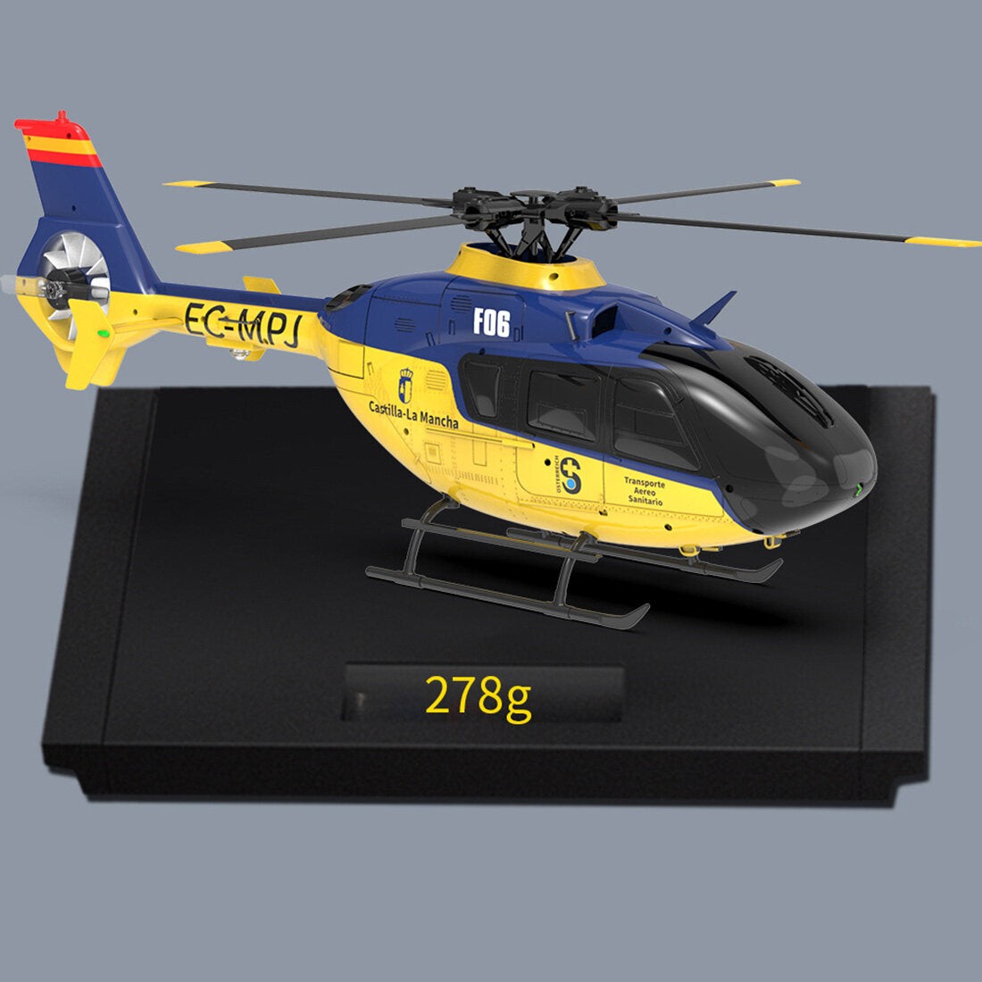 YU XIANG F06 EC 135 2,4G 6CH Brushless RC-Helikopter im Maßstab 1/36, Direktantrieb, 3D/6G Flybarless RTF (Modus 1/Modus 2 umschaltbar)