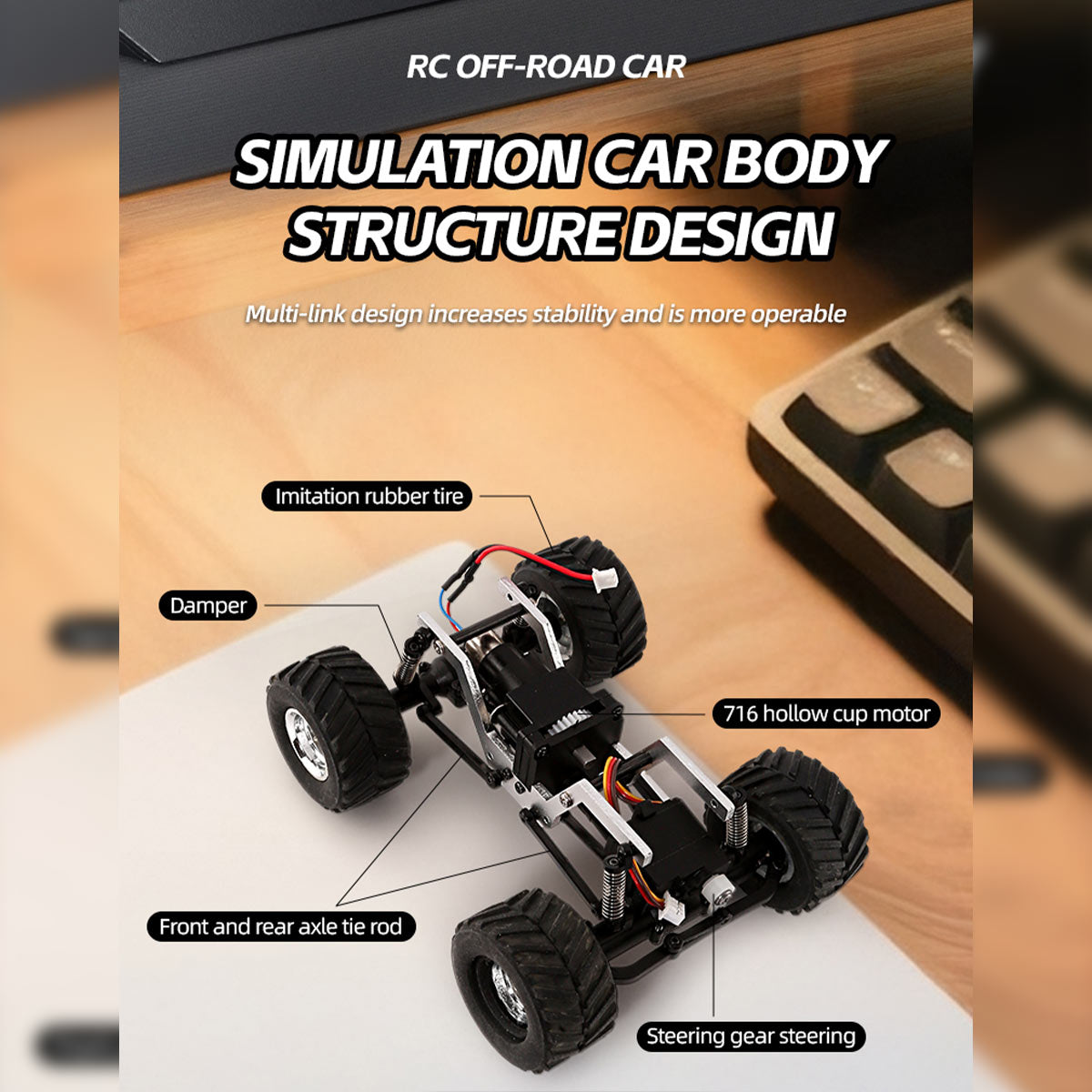 JABAILE 1/36 4WD 2.4G Radio Controlled Off Road Vehicles Mini Crawler Car  - RAZORDON