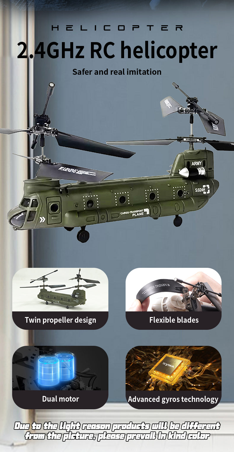S026H Doppelrotor-Transportflugzeug 2,4G RC 3CH Doppelrotor-Flugzeugmodell