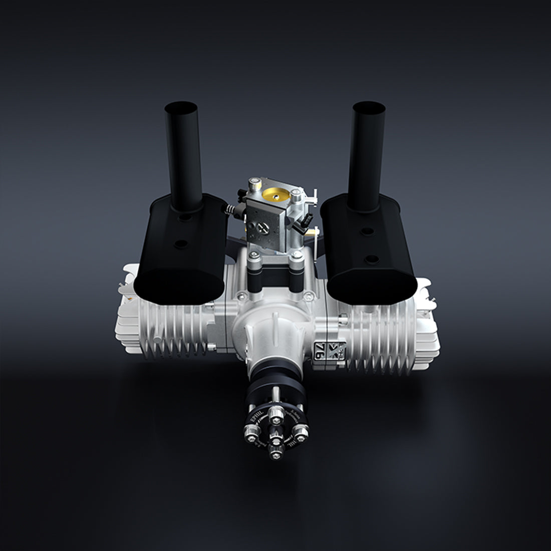 EPHIL XG-76cc-T Glow Plug Two-Stroke Twin-Cylinders Horizontally Opposed Gasoline Engine Model for Fixed-Wing Aircraft Models - RAZORDON