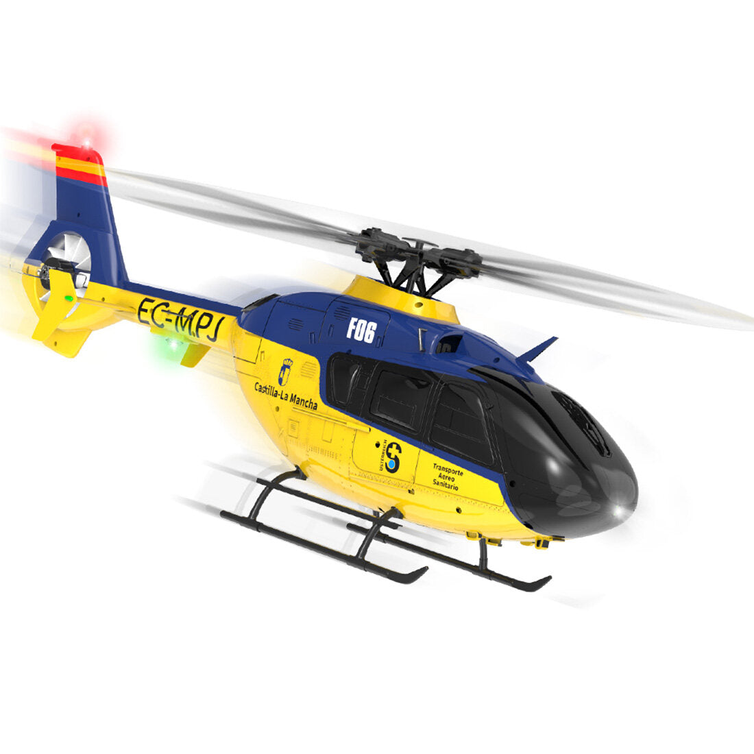 YU XIANG F06 EC 135 2,4G 6CH Brushless RC-Helikopter im Maßstab 1/36, Direktantrieb, 3D/6G Flybarless RTF (Modus 1/Modus 2 umschaltbar)